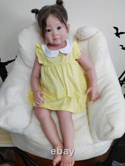 REAL Looking Toddler Reborn Baby Dolls Hand-rooted Mohair Lifelike Handmade Girl