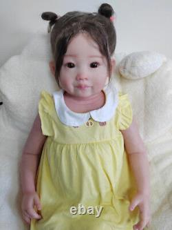 REAL Looking Toddler Reborn Baby Dolls Hand-rooted Mohair Lifelike Handmade Girl