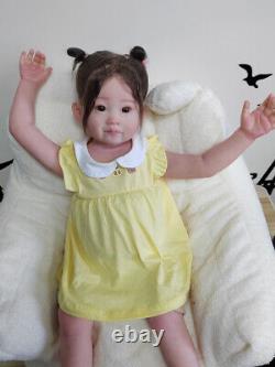 REAL Looking Toddler Reborn Baby Dolls Hand-rooted Mohair Lifelike Handmade Girl