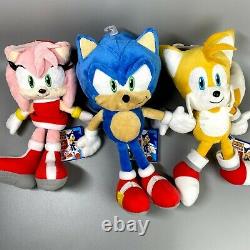 Rare New 2012 sanei M SONIC full set of 5 Plush doll SEGA Sonic the Hedgehog