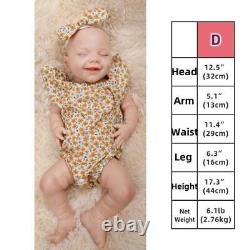 Realistic 18 Reborn Doll Full Body Silicone Newborn Baby Girl Weighted Infant