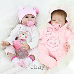 Reborn Dolls Twins Real Baby Doll Newborn Silicone Vinyl Lifelike Girl Dolls