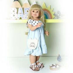 Reborn Toddler Girl Full Vinyl Standing 28inch Realistic Masterpieces Baby Dolls