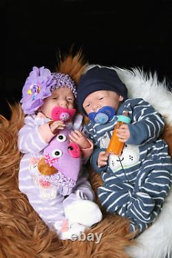 Reborn Twin Babies Boy & Girl Doll Preemie 15 Washable Berenguer Life Like