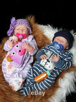 Reborn Twin Babies Boy & Girl Doll Preemie 15 Washable Berenguer Life Like