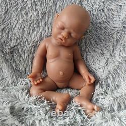 Sleeping Baby Brown Girl 17Full Silicone Floppy Doll Reborn Baby head rotatable