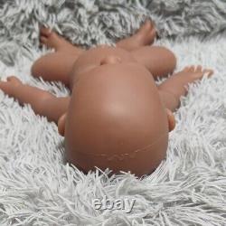 Sleeping Baby Brown Girl 17Full Silicone Floppy Doll Reborn Baby head rotatable