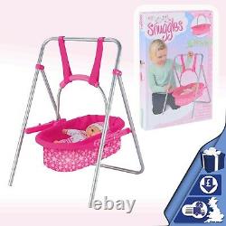 Snuggles Baby Dolls Pink Swing Removable Carry Cot Cradle Cot Kid Role Play Toy