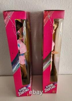 TWO! Vintage Mattel 1986 Fun Time Barbie Dolls #1738 #1739 Superstar Era! NIB