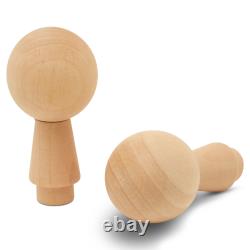 Unfinished Wooden Peg Dolls for Crafts, 2-3/4 Kokeshi Dolls Woodpeckers