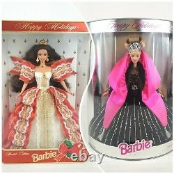 Vintage Happy Holidays 1997 And 1998 Barbie Doll Lot New Special Edition