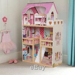 Wooden Dolls House Traditional Doll's House With 17PCS Furniture Staircase DH001
