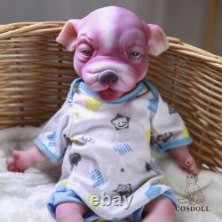 13.7 Full Silicone Reborn Baby Dog Reborn Puppies Doll Cadeau D'anniversaire Fait À La Main