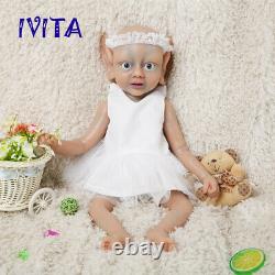 18' Avatar Silicone Reborn Baby Blue Yeux Jouets De Fille Enfants Accompagner Doll