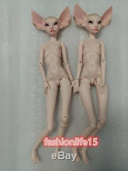 1/4 Bjd Doll Fantaisie Chat Sphynx Yeux Libres + Visage Maquillage Corps Ne Rougissant