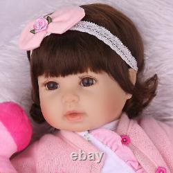 20 Reborn Poupées Bébé Lifelike Birthday Gift Vinyl Silicone Cloth Body Girl Doll