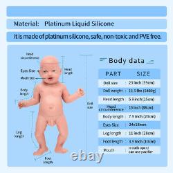 22 Full Body Soft Silicone Lifelike Rebirth Baby Doll Girl Accompagner Imperméable