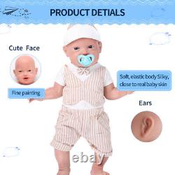 22 Full Body Soft Silicone Lifelike Rebirth Baby Doll Girl Accompagner Imperméable