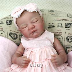 22 Poupée bébé reborn réaliste, faite à la main avec corps en vinyle, fille endormie jouet