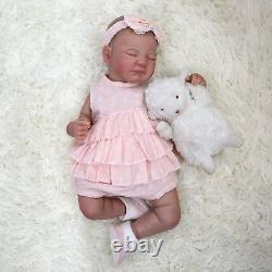 22 Poupée bébé reborn réaliste, faite à la main avec corps en vinyle, fille endormie jouet