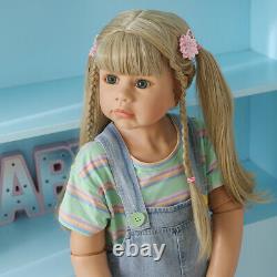 39 Vinyl Full Body Reborn Toddler Doll Girl Réaliste Standing Doll Long Blonde