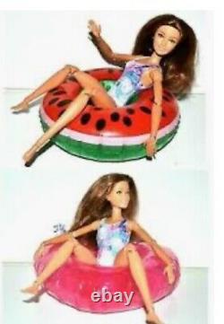 3 Barbie Ou Lol Poupée Floats Gonflables Piscine Poupée Meubles