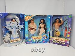 3 Nouvelles poupées RARES Disney Pocahontas John Smith ESPRIT DE L'AMOUR Kocoum & Poupée Lune d'Hiver