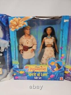 3 Nouvelles poupées RARES Disney Pocahontas John Smith ESPRIT DE L'AMOUR Kocoum & Poupée Lune d'Hiver