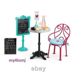 American Girl Doll Grace's Bistro Set Table Menu Chaise + Plus Expression