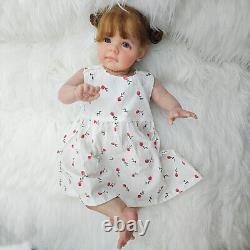 Artiste a peint une poupée bébé renaissant de 23 pouces, véritablement faite à la main, ressemblant à une vraie fille, cadeau pour tout-petit.