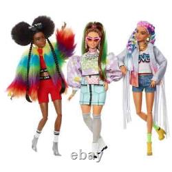 Barbie Poupée Supplémentaire 5-doll Set Avec 6 Animaux De Compagnie Et 70 Pièces De Style Nouveau