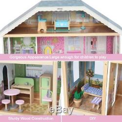 Barbie Taille Doll House Playhouse Dream Girls Jouer Dollhouse En Bois Avec Mobiliers