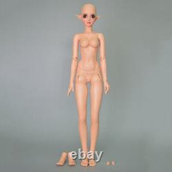 Bjd 1/3 Doll Girl Bare Tan Skin Jointed Doll + Eyes+ Maquillage Du Visage Et Oreilles Elfes