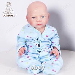 COSDOLL 18.5 Bébé Garçon Reborn en Silicone Intégral Adorable Poupée Nouveau-Né en Silicone Doux
