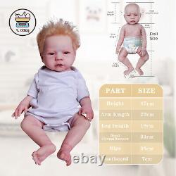 'COSDOLL 18.5 Poupée Bébé Reborn en Silicone Complet Fille Nouveau-née Poupée Artisanale Avec Cheveux'