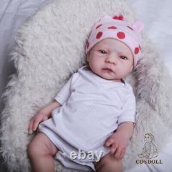 'COSDOLL 18.5 Poupée Bébé Reborn en Silicone Complet Fille Nouveau-née Poupée Artisanale Avec Cheveux'