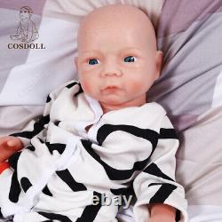 COSDOLL Poupée Garçon de 18,5 pouces, Poupées Bébé Reborn de 3 kg en Silicone Intégral Pouvant Boire et Faire Pipi