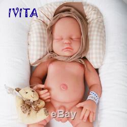 Cadeau De Noël Hot Doll Ivita 18 Lifelike Baby Sleeping Silicone Baby Doll Rebirth