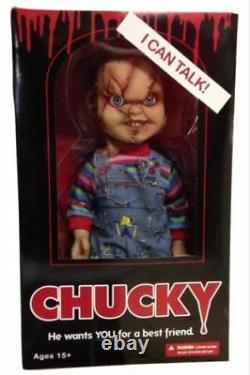 Child's Play 15 Scarred Talking Chucky Figure D'échelle Mega Avec Le Son Mezco Doll