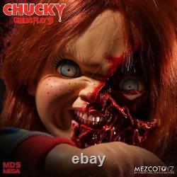 Child ́s Play 3 Designer Series Parler Pizza Face Chucky Doll 38 CM Mezco