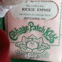Collection 1983 Cabbage Patch Kid Fille Vintage Doll Boîte Originale Et Vente Accusé De Réception