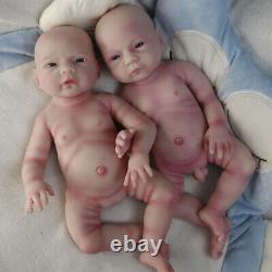 Cosdoll 18'' Twin Baby Doll Full Soft Silicone Boy Reborn Doll Newborn Baby Doll