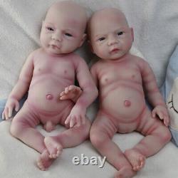 Cosdoll 18'' Twin Baby Doll Full Soft Silicone Boy Reborn Doll Newborn Baby Doll