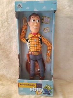 Disney Parks Disneyland Talking Woody Toy Story Pull String 16 Figurine Doll Andy
