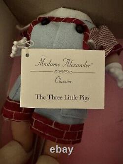 Ensemble de poupées classiques Madame Alexander Vintage des Trois Petits Cochons, boîtes extrêmement rares.