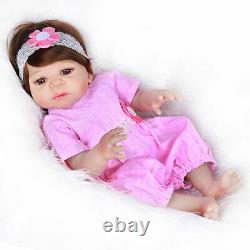 Full Body Silicone Vinyl 18 Reborn Baby Doll Handmade Newborn Girl Gifts Poupées