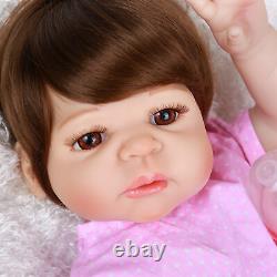 Full Body Silicone Vinyl 18 Reborn Baby Doll Handmade Newborn Girl Gifts Poupées