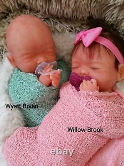 Full Silicone Baby Wyatt Or Willow With Rooted Hair (option Biracial Disponible)
