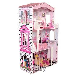 Grand Poupées Barbie Maison En Bois Enfants Maison De Poupée 17pcs Meubles & Lift Cottage