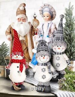 Grande poupée de la neige russe Snegurochka figurine faite à la main poupée de Noël, 17'